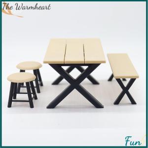 【The Warmheart】 1Set 1:12 Dollhouse Miniature Tables Round Stool Outdoor Camping Chair Model Decor Toy Doll House Accessories