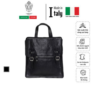Balo Bằng Da Thật Màu Đen - Medici Of Florence - Sản Xuất Thủ Công Tại Italy_MED687B19E480