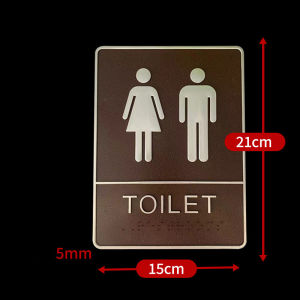 Plate Men & Women WC Symbol Bathroom Wall Sticker Woman Man Toilet Sign WC Home Hotel Washroom Door Signs