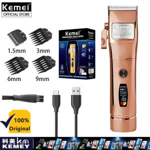 Kemei KM-2850+PG Hair Clipper Barber Professional Hair Trimmer For Men Hair Cut Machine Razor Rechargeable Full Metal