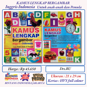 KAMUS LENGKAP BERGAMBAR INGGRIS-INDONESIA UNTUK ANAK-ANA & PEMULA