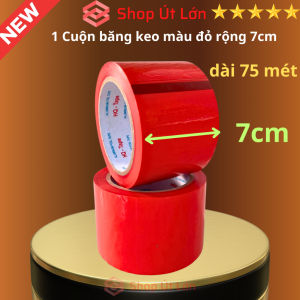 1 Cuộn băng keo màu đỏ OPP rộng 7cm dài 75 mét lõi giấy 3mm giá tại xưởng