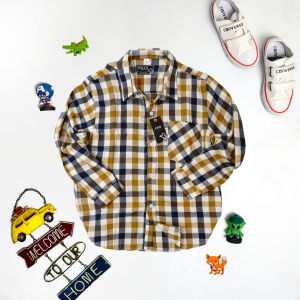 Amspro Kemeja anak lengan panjang kemeja flanel anak laki-laki kemeja anak Flankids