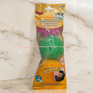 Bagus Kitchen Mate 502 Sabut Pembersih Cuci Piring Isi 3pcs Plastic Sourer Model Bulat