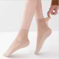 ITLOVE - Kaos Kaki Cewek Tipis Seperti Stocking Warna Kulit dan Hitam Kaus Kaki Stoking Semata Kaki Murah Transparan Import Kaos Kaki Wanita Stocking Tipis Dengan Tapak Tebal. 