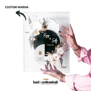 CUSTOM MAHAR AKRILIK 40X30X5CM SIMBOLIS PERNIKAHAN ANTI PECAH  - HANTARAN KADO PERNIKAHAN KILAT