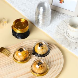 50 PCS Mini Cupcake Souvenir Gold Mini Acetate Dome Container for Single Plastic Single Compartment Cupcake
