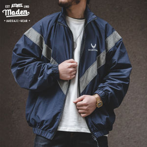 Maden brand tooling style 2025 autumn new men youth 1990S US Air Force Army ARMY military style bomber jacket training suit vibe wind reflective hooded jacket