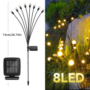 SG Stock 8PCS Outdoor Solar Light Waterproof Lawn Lights Swing Fireflies Light For Garden Holiday Decoration