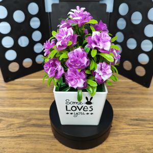 Unico PBP12 Tanaman Hias Pot Bunga Mawar Plastik Artificial Rose Flower Ornamen Hiasan Dekorasi Ruangan Meja Rumah Buatan COD