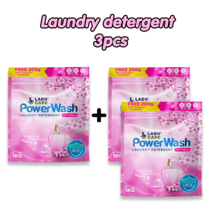 【Buy1 Take 2】LABN CARE Power Wash Laundry Detergent with Antibac Fabcon and Perfume  All IN One ( 1 Liter Comfy Passionate Fab-con ) | with Anti-bac Fabric Conditioner & Long - Lasting Perfume ( with D & G Perfume Scent ( 1000G Per Bag ) Pabango )