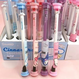 Sanrio แปรงสีฟันถ่านไม้ไผ่ ลายการ์ตูนเฮลโลคิตตี้ แบบพกพา สําหรับเด็ก ใช้ในครัวเรือน