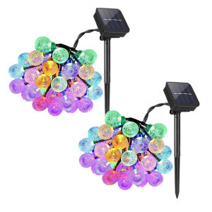 (Mua 1 tặng 1) Đèn LED Năng Lượng Mặt Trời Quả Cầu Pha Lê 20/50/100LED Năng Lượng Mặt Trời Vòng Hoa Trang Trí Ngày Lễ Giáng Sinh Sân Vườn Ngoài Trời