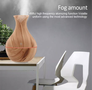 [SG STOCK] 130ml Aromatic Ultrasonic Humidifier Stylish Design 7 Led Light Colors Electric Wood Grain Aroma Essential Oil Diffuser Air Humidifier