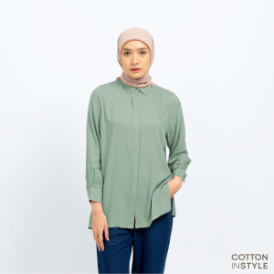 OBRAL PROMO TERBATAS | COTTON INSTYLE - Stevi Tunik Dress Polos Lengan Panjang Diskon Cuci Gudang