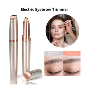 Womens Brows Painless Trimmer And Shaver Electric Eyebrow Hair Removal for All Body Parts Use in Pen Size Convenient Beginner Safety Eyebrow Shaving Knife Battery Type