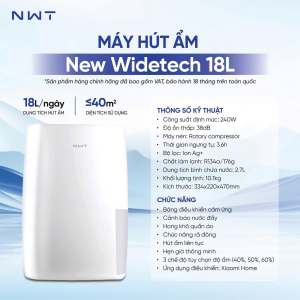 Máy hút ẩm thông minh Xiaomi WIDETECH 18L kết nối Mihome