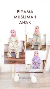 Piyama Muslimah Anak Model Wendy (Piyama Set Hijab)