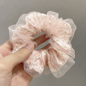 Hồng hốc Dễ Thương Hoa Lưới scrunchie cho phụ nữ dây buộc tóc đàn hồi mềm mại với hoa văn hoa tinh tế hoàn hảo cho kiểu tóc mùa hè ngọt ngào