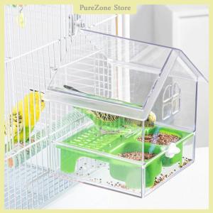 [PureZone] ที่ใส่อาหารนกแก้วแบบแขวนป้องกันไม่ให้นกกระจัดกระจายอุปกรณ์กรงนกอ่างอาบน้ำแบบมัลติฟังก์ชัน