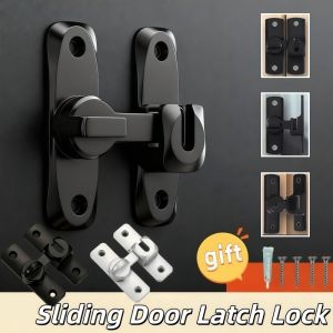 Sliding Door Latch Lock 90/180 Degree Flip Aluminum Alloy Door Lock Security Anti-theft Lock