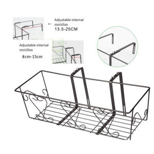 SG Seller Adjustable Stainless Steel Flower Pot Stand Hanging Rack Balcony Railing Flower Plant Rack Patio Rail