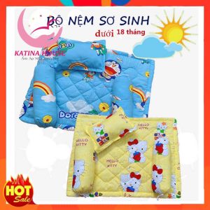 Bộ nệm cho bé sơ sinh Katina House vải Cotton Thắng Lợi mềm mát thấm hút tốt họa tiết gần gũi