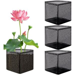 LUMINOU PVC Aquatic Planting Basket Fine Mesh Water Permeable Aquatic Plant Pot Breathable Structure Pond Planting Basket Aquatic Gardening