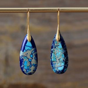 LUXERY Hình giọt nước mắt Bông tai đá Hoàng đế Hình học Đầy màu sắc Bông tai tua rua Tinh tế Bông tai giọt nước Phụ kiện thời trang