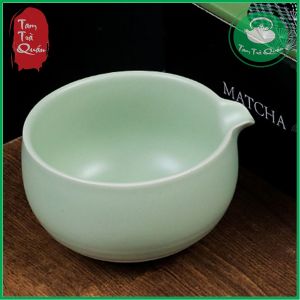 Chén sứ pha trà matcha có miệng rót