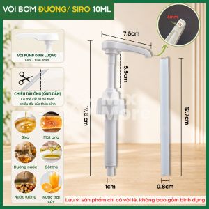 Vòi pump lẻ định lượng 5ml10ml dùng cho bình đựng 1100ml1600ml nhấn chuẩn dùng cho pha chế Mixmore