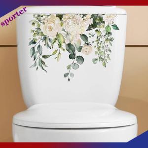 Sporter Green Plant Leaves Flower Wall Sticker Bathroom Toilet Decor Living Room Cabinet Home Decoration Decals Beautify Self Adhesive Mural