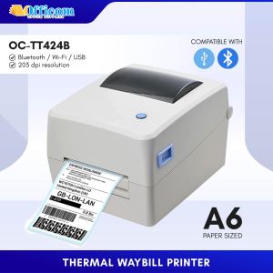 Officom OC- TT424B Waybill Printer Waybill Printer with USB for Thermal Waybill Stickers Label Barcode Box Parcel Prints