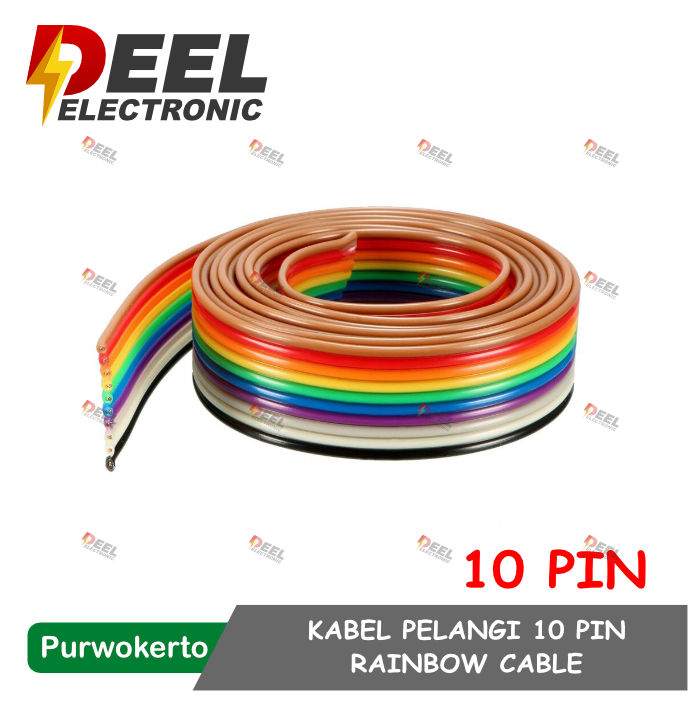 Set Kabel Rangi KABEL PELANGI 10 PIN 1M RAINBOW CABLE 10P KABEL PITA RAINBOW PER METER ...