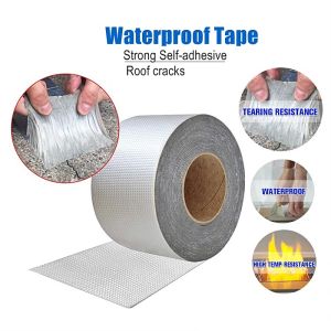 Super Waterproof Butyl Rubber Aluminium Foil Repair Anti-leakage Roof Tape Pipe Wall Sink Water Tank Raining Pita Pelekat Gam Kalis Air Kuat Membaiki Tampal Zink Tangki Air Paip Atap Rumah Bumbung Dinding Kolam Bocor Hujan Flex for Tape Super Strong