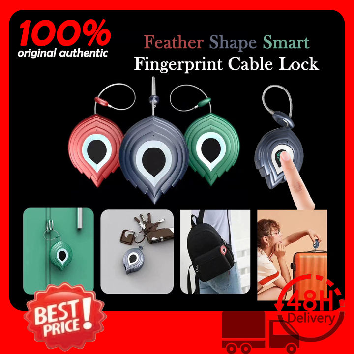 O20 Smart Fingerprint Cable Lock 200mAh Rechargeable Keyless 5 Sets