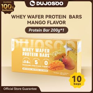 DUJOSOO Mango Protein bars Add mango Japanese White Chocolate Wafer High protein Breakfast bars 200g