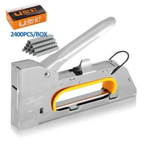 Heavy Duty Metal Powerful Stapler Gun Nail Stapler 10mm (2400pcs/Box) Pistol Stapler Staple Gun Tacker 钉枪