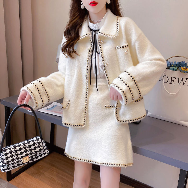 Set dạ tweed tiểu thư công chúa sang chảnh đi chơi mùa đông gồm áo dạ tweed  và chân váy dạ tweed Kimee MS001 | Shopee Việt Nam