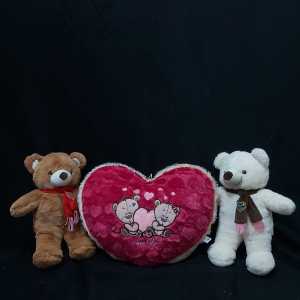 Paket Kado Valentine teedy bear + bantal love