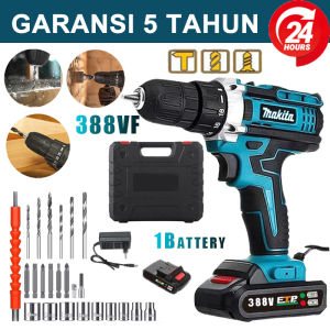 MAKlTA Mesin bor baterai Bor Cordless Bor Baterai Mesin Cordless Screwdriver Multifunction Electric Screwdriver Listrik