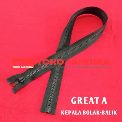 6 PCS RESLETING JAKET GIGI KASAR / ZIPPER JAKET 5 VISLON 28 INCI 70CM/SLETING JAKET KEPALA BOLAK BALIK