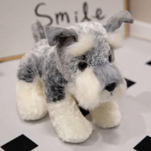 JOJO CASTLE Kawaii Schnauzer Dog Plush Toy 22/30/40cm Soft Simulation Kids Stuffed Animal Toys for Children Cute Photo Props Girls Birthday Gift