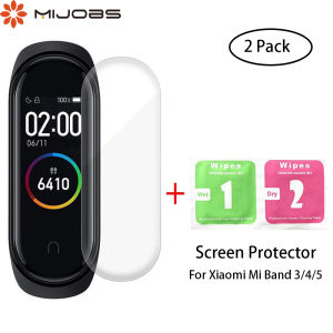 MIJOBS Screen Protector for Mi Band 7 / Mi Band 8 / Mi Band 4 / Mi Band 5 / Mi Band 6 / mi smart band 6 Ultra Clear Protective Film for Xiaomi Mi Band 5 / Mi Band 6 / Mi Band 7 mi smart band 6 NFC Global Version Protect Screen Sticker for Miband 4 Strap