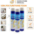 Vira Polyurethane Foam PU Foam Spray  Fills Cracks And Joints, Gaps Around Pipes, Vent. 