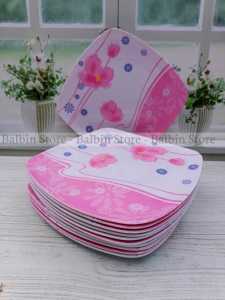 promo 1 pcs piring segi prasmanan melamin model plate 9  motif | piring prasmanan | piring melamine | food grade