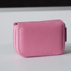 2025Cheap Card Holder Wallet for Woman with 2 Zippers Closure Card Organizer Genuine Leather Wallet Cowhide RFID Blocking Card Case Girl Credit Card Holder for Dailylife on Sale09/01