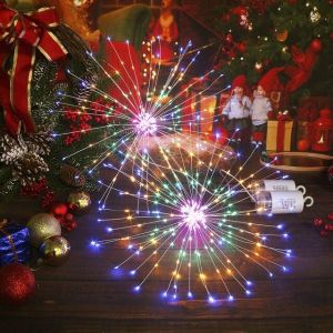 120LED Waterproof Exploding Star Firework Lamp Christmas Fairy Lights Copper Wire Lamp Dandelion String Lights Garden Home Decor