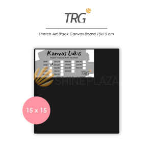 TRG Stretched Art Black Canvas Board 15x15 cm Watercolor Artist Acrylic Paint - Kanvas Hitam Media Lukis Cat Air Akrilik Minyak Poster Siap Melukis Ukuran 15 x 15 TRG