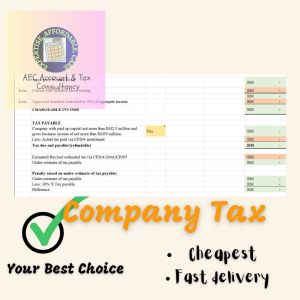 SDN BHD - FORM C Income Tax Computation 2026/2025 Template Auto Company Tax - excel template LAPOR CUKAI BORANG C 报税